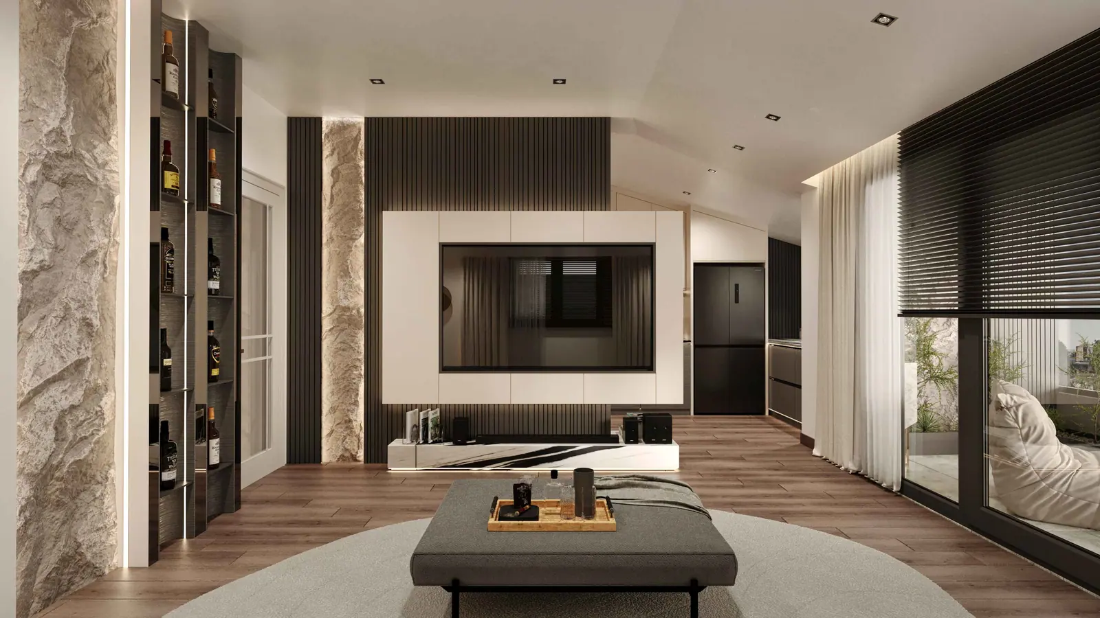 Spacious living room and TV unit — Beylikdüzü Beygarden II, Beylikdüzü, Istanbul