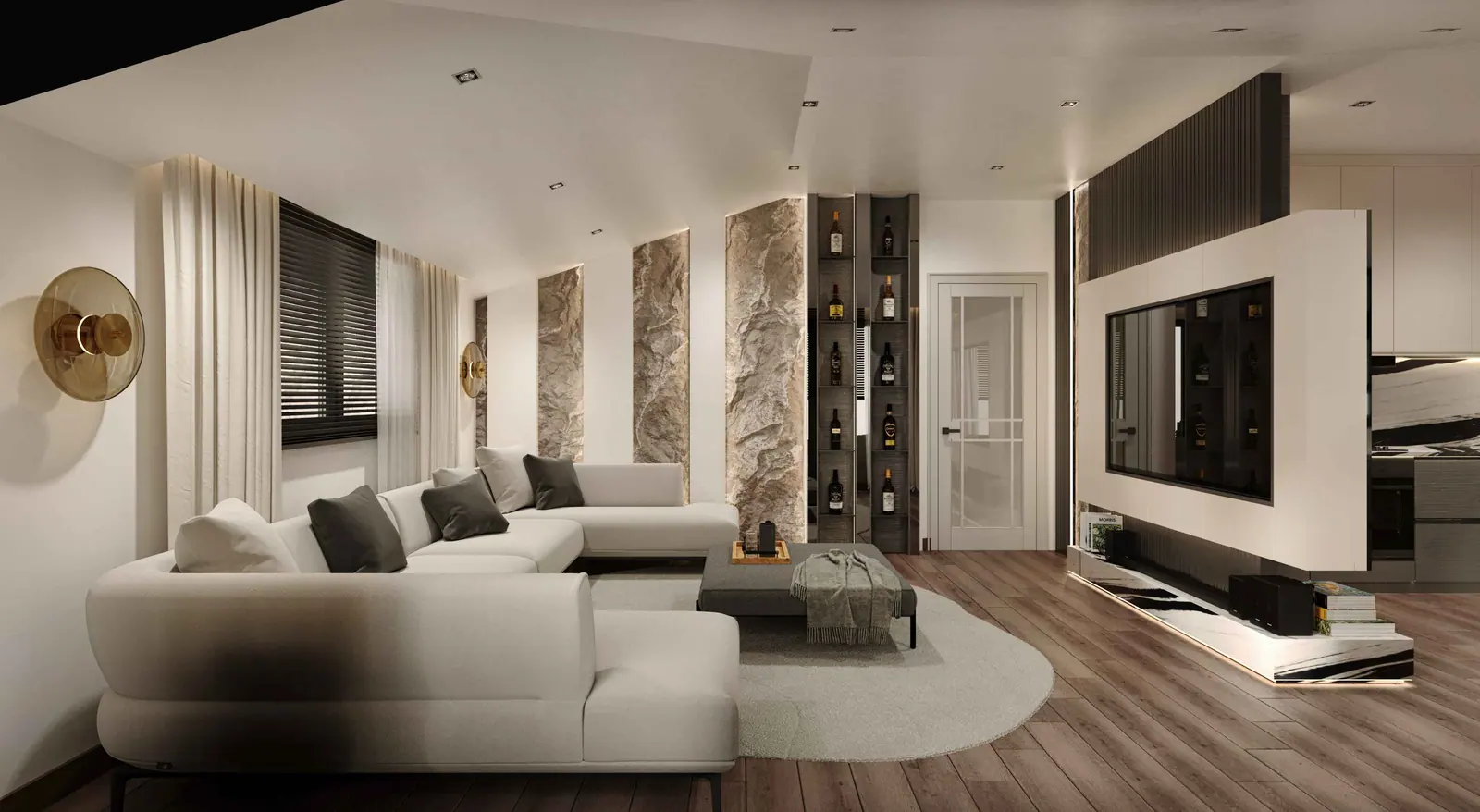 Living room and library wall — Beylikdüzü Beygarden II, Beylikdüzü, Istanbul