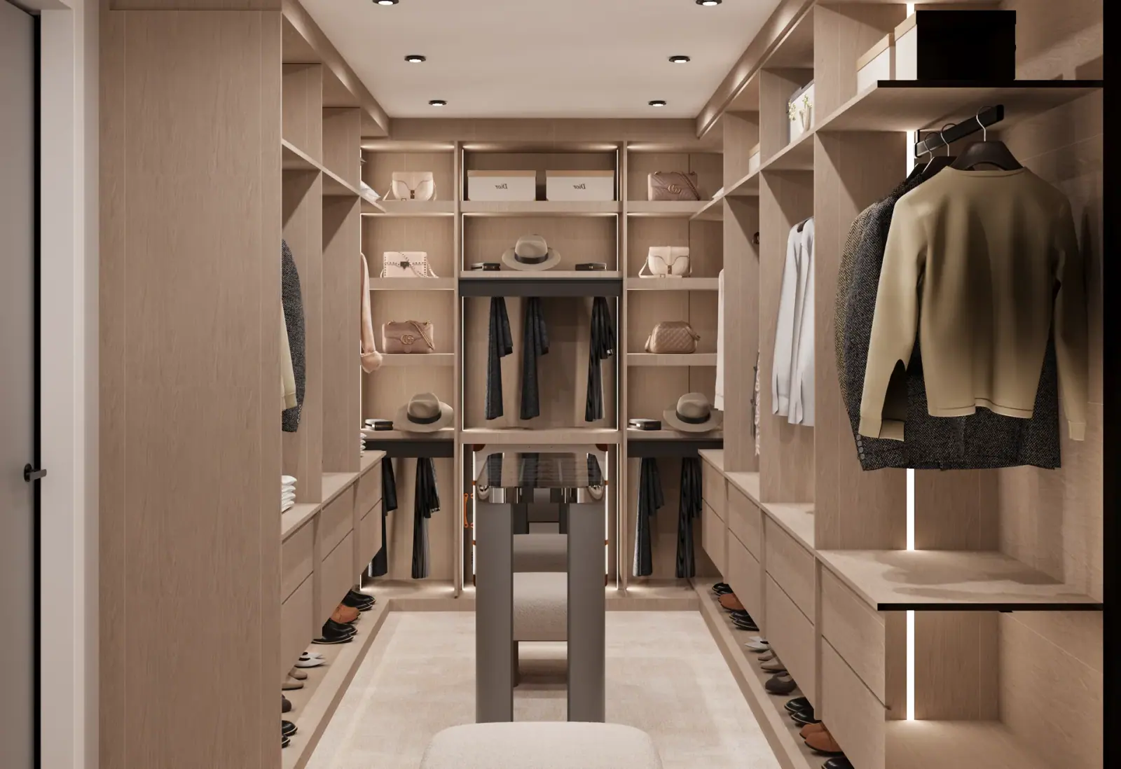Walk-in closet with open shelving — Demir Country, Beylikdüzü, Istanbul